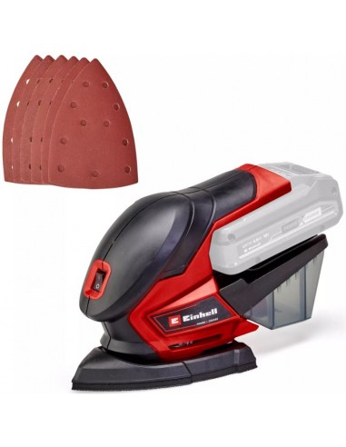 Levigatrice palmare a batteria 18V Einhell TE-OS 18/150 Li orbitale per legno con scatola contenitore aspirapolvere