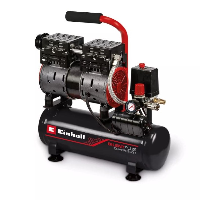 Compressore d'aria Einhell TE-AC 110/6 Silent Plus 6 lt silenziato elettrico senza olio Silenziosità 57dB