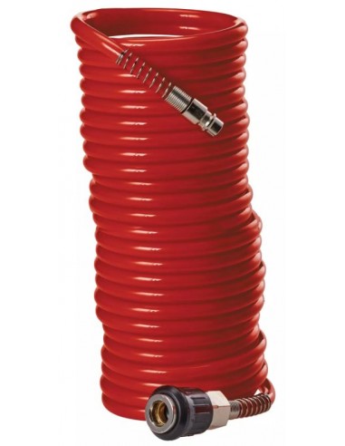 Tubo a spirale Einhell da 8 metri sezione 6 mm con innesto rapido pressione Max 10 bar