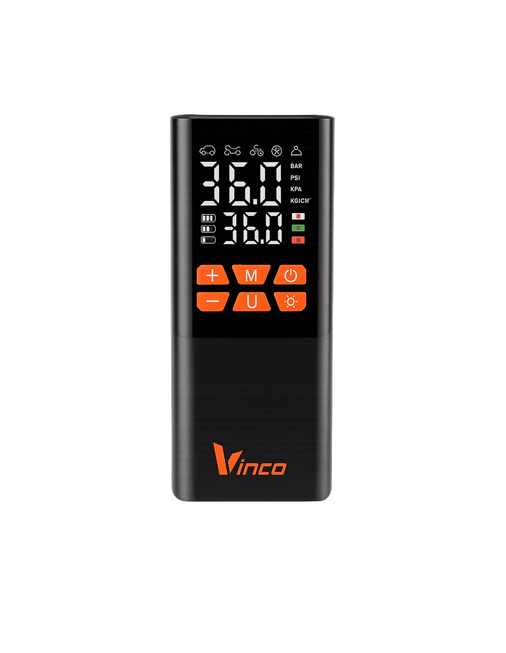 Compressore portatile a batteria ricaricabile per auto Vinco 60 W gonfiaggi rapidi display LCD