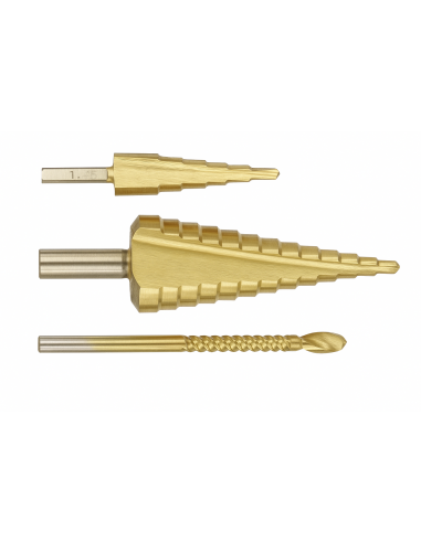 Punte Set Svasatori a gradino per metallo e plastica Diametro 4-12 mm 4-30 mm + punta Professional Kwb Einhell