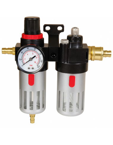 Filtro aria regolatore separatore d'acqua accessori compressore Einhell R 3/8 pressione max 10 bar con manometro