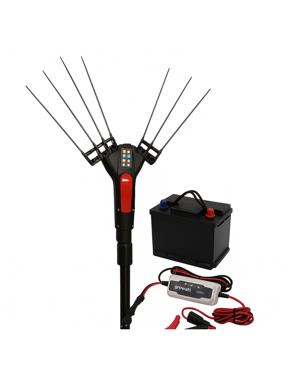 Abbacchiatore Scuotiolive Telescopico Blue Bird EGEO 23-50 AT 12V 250W con Batteria e Caricabatteria