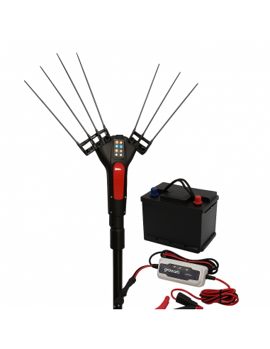 Abbacchiatore Telescopico asta in carbonio scuoti olive Blue Bird EGEO 23-50 AT Kit completo di batteria e caricabatteria