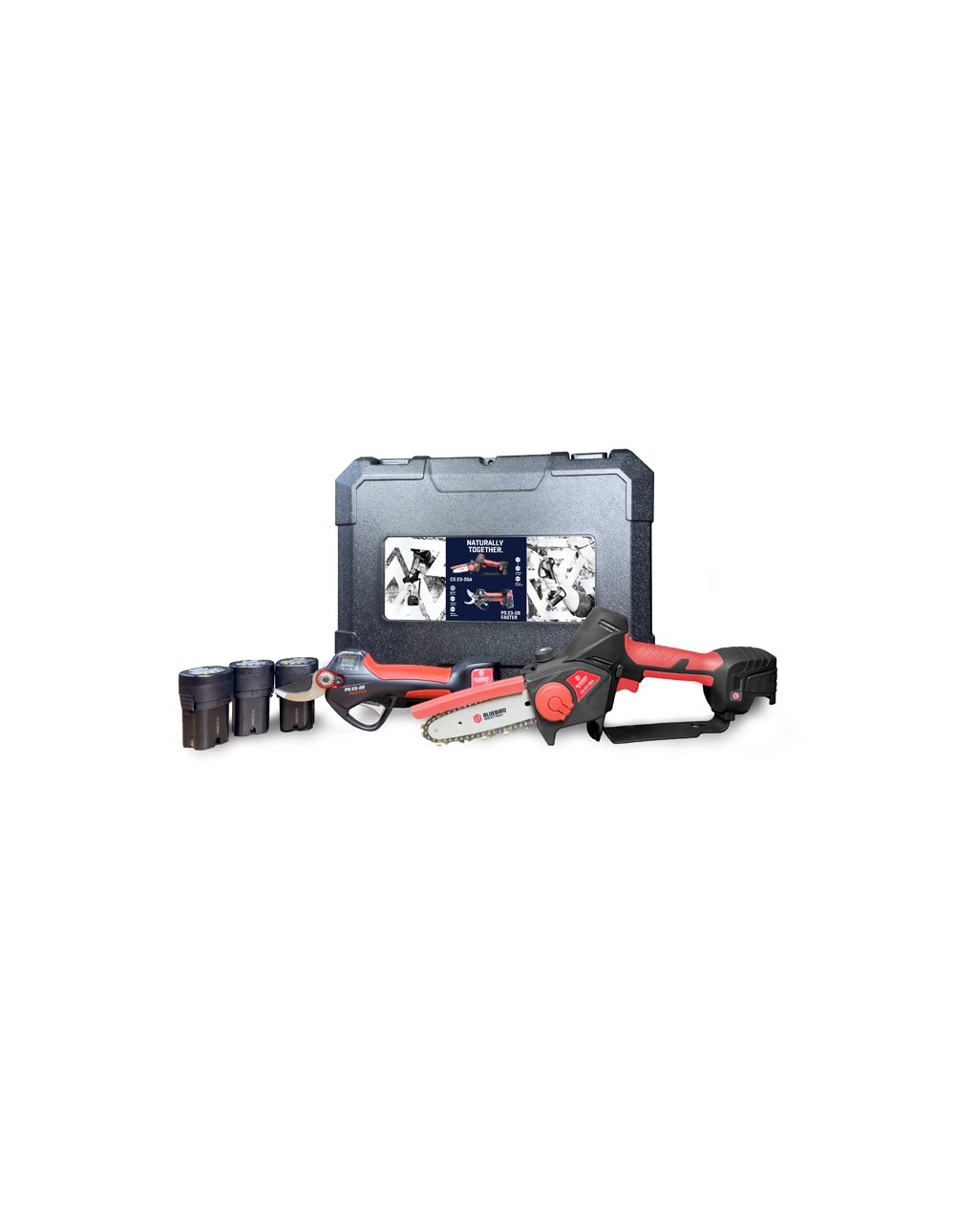 Kit Forbice e Potatore Blue Bird PS 23-28C FASTER + CS 23-05A 16,8V con 3 Batterie