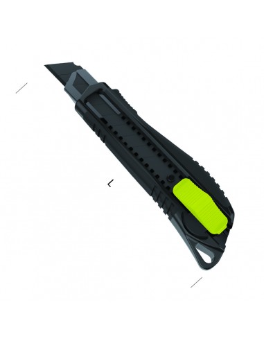 Taglierino cutter professionale in ABS resistente Metrica Black Blade SK2 con lama nera 18 mm