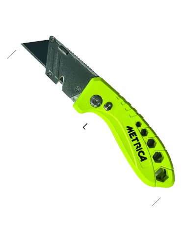 Coltello taglierino cutter professionale Metrica richiudibile con tre angolazioni lama BLACK 0,6 mm