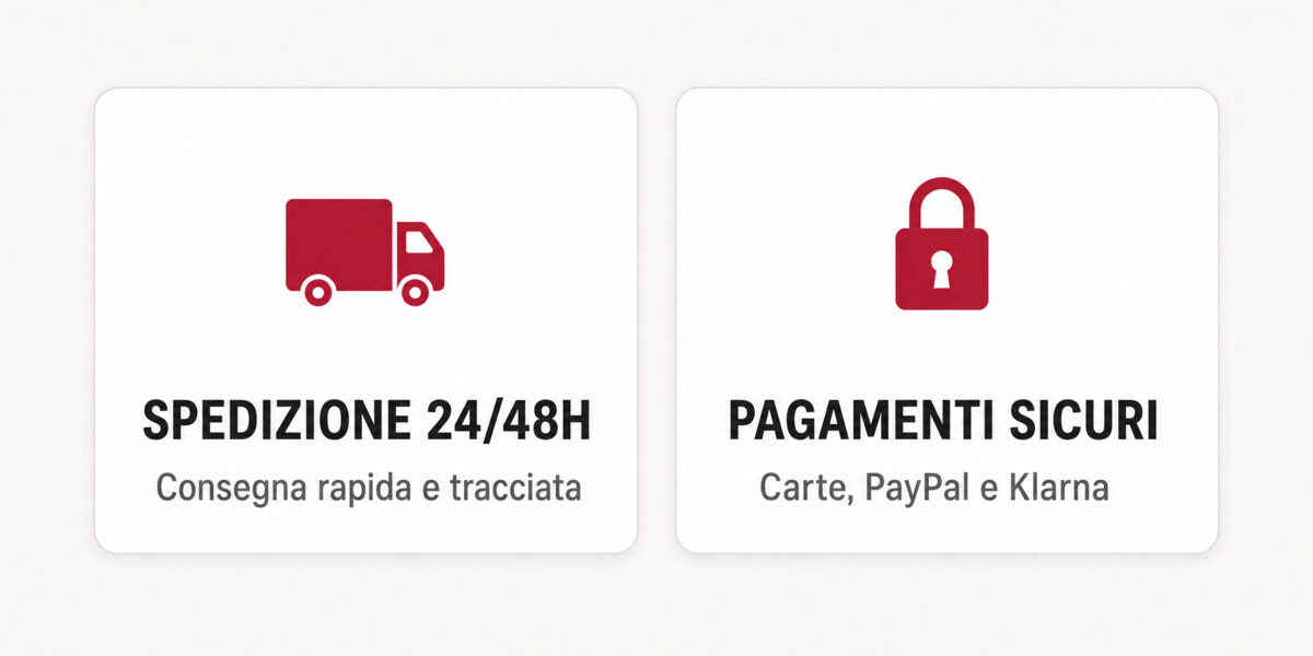 Spedizione rapida 24/48H e pagamenti sicuri